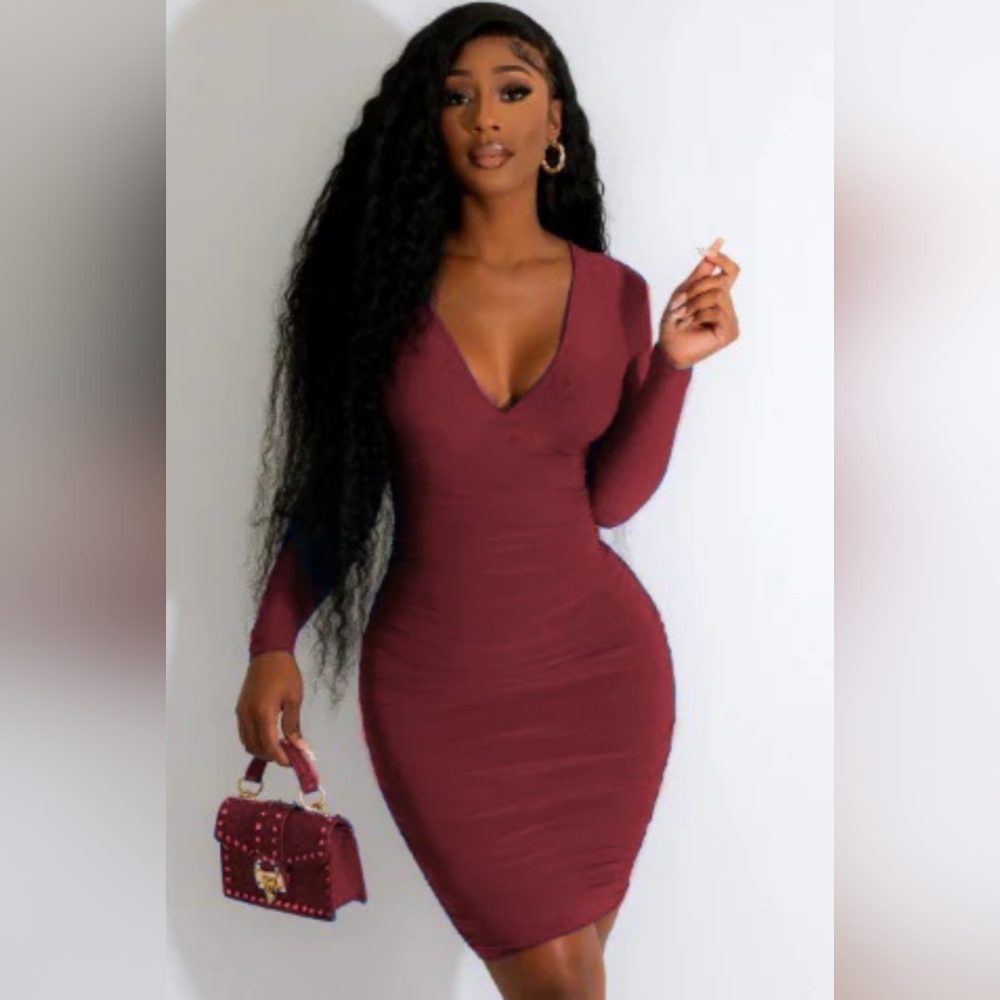 NWOT Bodycon Mini Dress- Burgundy